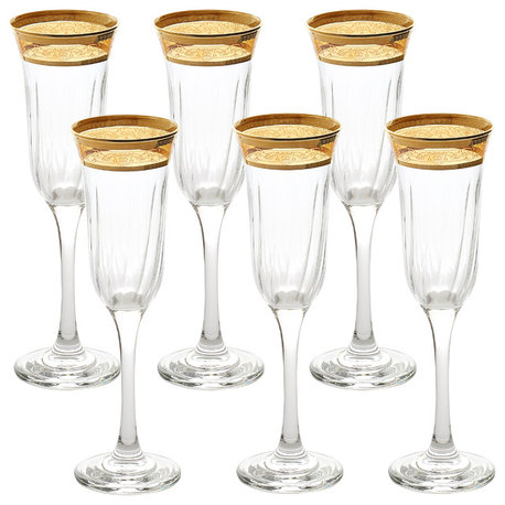 Flute Set of 6 Melania Collection Amber