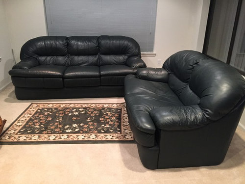 Dark Leather Couch Set, Leather Sofa Dark Green