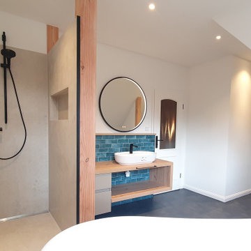 Wanne + Dusche | freistehende Wanne in hist. Bauernhaus