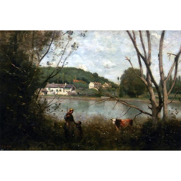 Jean-Baptiste-Camille Corot Cowherd and Her Child Wall Decal