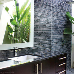 Island Stone Silver Quartzitic Slate Linear Interlock Mosaic Tile - Mosaic Tile