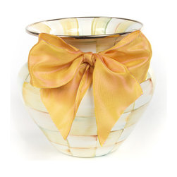 Parchment Check Enamel Large Vase | MacKenzie-Childs - Vases