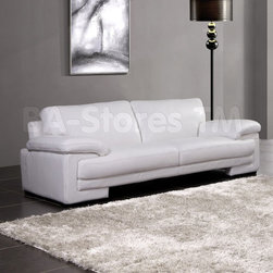 Marlene White Top Grain Leather Sofa - Sofas