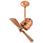 Matthews Fan - Bianca Direcional 16" Directional Ceiling Fan, Brushed Copper - Unique and versatile, the fan head of the Bianca Direcional ceiling fan can be infinitely positioned in a 180-degree arc, forward and reverse, to provide maximum, directional airflow. The Bianca can be hung in small, awkward spaces or in front of HVAC ducts to make more efficient the heating, ventilation or air conditioning of any space.