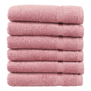 Espalma Diplomat 6-Piece 100% Cotton Bath Towel Set Coral