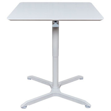 36" Pneumatic Height Adjustable Square Cafe Table