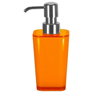 Countertop Bath Accessory, Liquid Soap Dispenser, 10oz, Orange
