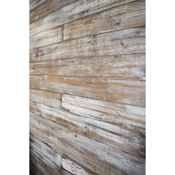 Shiplap Wall, Weathered White/Brown, 72" Board Length, 25 sq.ft.