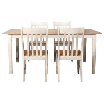 Coaster Kirby 5-piece Wood Dining Set in Natural and Rustic Off White