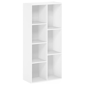 Furinno Luder 7-Cube Reversible Open Shelf, White
