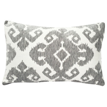 Insignia Gray Outdoor Throw Pillow 12x19