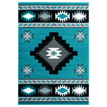 Dover Coleman Turquoise Area Rug, 7'10"x10'6"