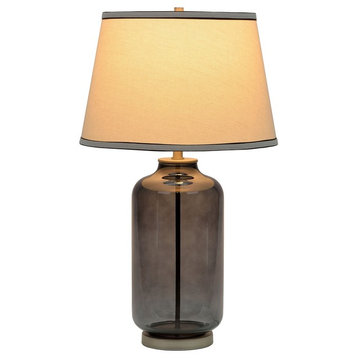 40019, 26 1/2" High Modern Glass Table Lamp, Smoke Colored Finish