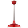 18" Vintage LED Pendant Light, Cherry Red With Mahogany Bronze Downrod