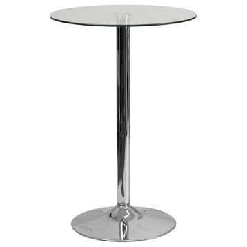 Flash Furniture 23.5" Round Glass Top Bar Table Clear