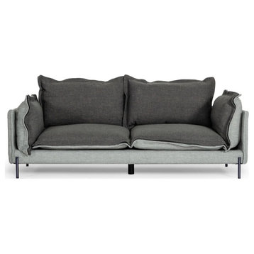 Nina Modern Gray & Dark Gray Fabric Sofa