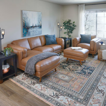 Contemporary Family Room with Adoro Sectional
