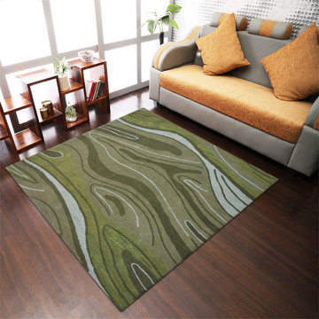 Rugsotic Carpets Hand Tufted Wool 10'x10' Square Area Rug Abstract Green K00672