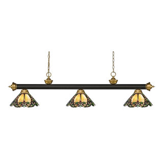 3 Light Island/Billiard, Craftsman Style, 16"Wx16"H - Victorian - Kitchen Island Lighting - by ...