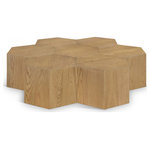 Meridian Furniture - Eternal Modular Coffee Table, Natural, 7 Piece - Liven up your living room with this coffee table from the Eternal collection. Crafted from solid white oak wood and featuring a natural color, this coffee table is both sturdy and stylish. Its modular shape enables you to connect the coffee table to as many as needed, making it a versatile accent piece for your home. Its contemporary design is perfect for any modern living space, and its stability ensures that it stays in place.
