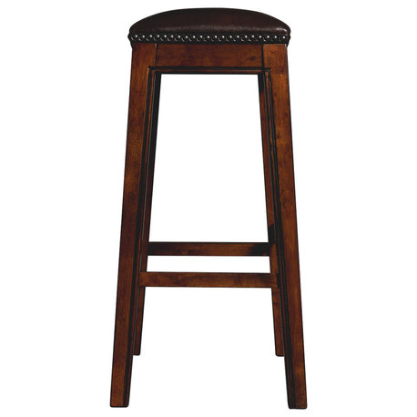 Picket House Bowen 30" Backless Bar Stool, Brown