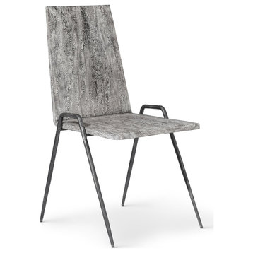 Forged Leg Dining Chair, Metal, Gray Stone/Black
