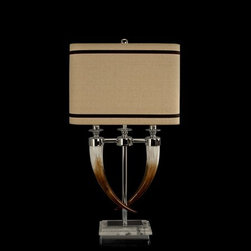 Excelsior Metal & Horn LED Table Lamp - Table Lamps