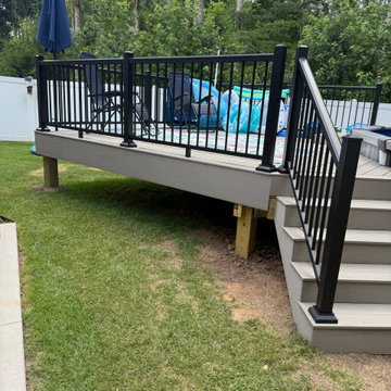 TimberTech Pool Deck in Weathered Oak with Impression Rail Express