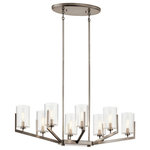 Kichler - Kichler Nye 14.75" 8 Light Oval Chandelier, Clear Glass, Pewter - The Nye 14.75in. 8 light oval chandelier features a mid century modern design in Classic Pewter and clear glass. A perfect addition in several aesthetic environments including contemporary and transitional.