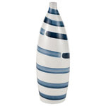 Elk Home - Elk Home S0017-8111 Indaal - 16.5 Inch Large vase - Add a relaxed Mediterranean vibe to a living roomIndaal 16.5 Inch Lar White/Painted Blue *UL Approved: YES Energy Star Qualified: n/a ADA Certified: n/a  *Number of Lights:   *Bulb Included:No *Bulb Type:No *Finish Type:White