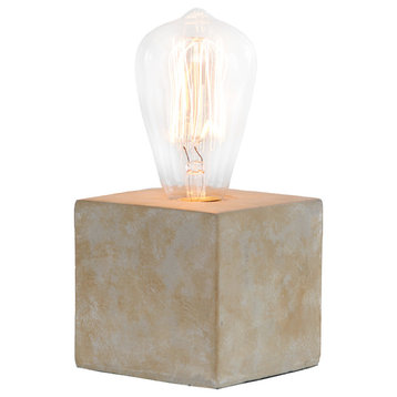 Davy Concrete Base Filament Accent Lamp, Antique Gray, Edison Bulb