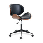 Mid-Century Swivel Office Desk Chair, Black