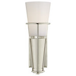 Visual Comfort - Robinson Single Wall Sconce, 1-Light, Polished Nickel, 11.25"H - This beautiful wall sconce will magnify your home with a perfect mix of fixture and function. This fixture adds a clean, refined look to your living space. Elegant lines, sleek and high-quality contemporary finishes.Visual Comfort has been the premier resource for signature designer lighting. For over 30 years, Visual Comfort has produced lighting with some of the most influential names in design using natural materials of exceptional quality and distinctive, hand-applied, living finishes.