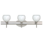 Besa Lighting - Besa Lighting 3SW-565819-SN Palla 5 - Three Light Bath Vanity - The Palla 5 features a diminutive orb-shaped glassPalla 5 Three Light  Chrome Carrera Glass *UL Approved: YES Energy Star Qualified: n/a ADA Certified: n/a  *Number of Lights: Lamp: 3-*Wattage:40w G9 Bi-pin bulb(s) *Bulb Included:Yes *Bulb Type:G9 Bi-pin *Finish Type:Chrome