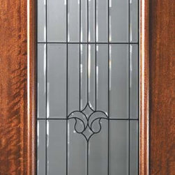 Slab Single Door 96 Wood Mahogany Arlington 1 Panel 3/4 Lite Glass - Front Doors