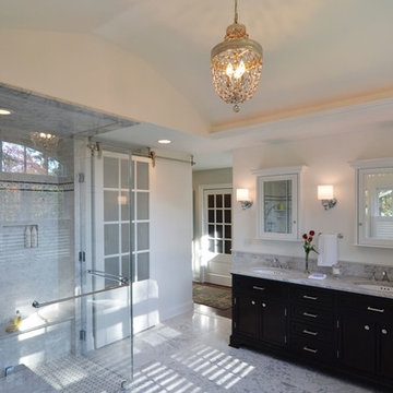 Marble Bathroom with Barn Door
