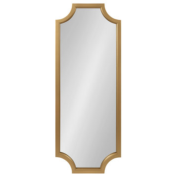 Hogan Framed Scallop Full Length Wall Mirror, Gold 18x48