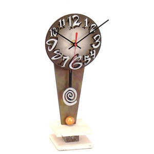 Veronese Cool Bronze Finish Melted Mantel Clock Table Desk Dali