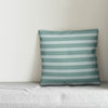 Blue Stripes Outdoor Throw Pillow, 16"x16"