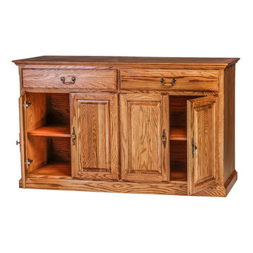 Traditional Oak Buffet, Antique Alder, 60w