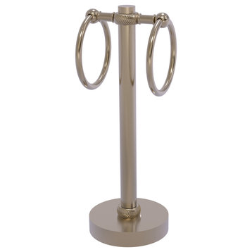Vanity Top 2 Towel Ring with Twisted Accents, Antique Pewter
