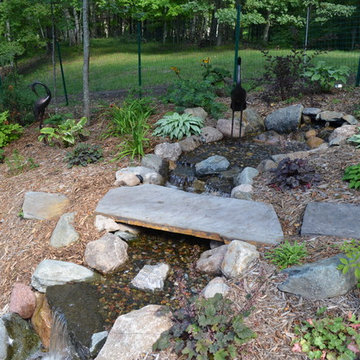 Waterfall with fairy garden