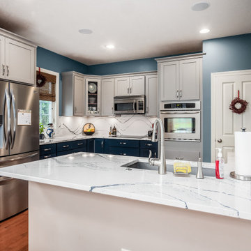 Two-Tone Transitional Kitchen Remodel Done with Cabinet Refacing