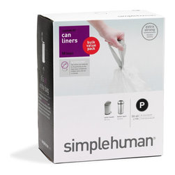 simplehuman - Code P Custom Fit Can Liners, 50-60 Liters, 50 Pack - Trash And Recycling Accessories