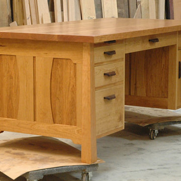 American Cherry Work Desk w/ Walnut Handles