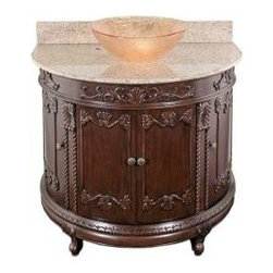 Semi round bathroom vanities and glass sink by Oceana - Bathroom Vanities And Sink Consoles