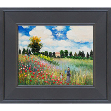 La Pastiche Poppy Field in Argenteuil Oil Painting with Gallery Black, 12" x 14"