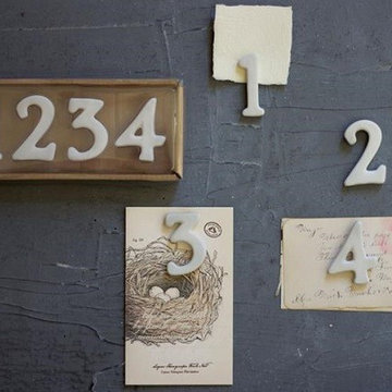 Ceramic Numbered Push Pins, Set of 4