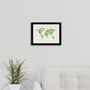 "World Map Dinosaurs, Green" Black Framed Art Print, 24"x20"x1"