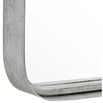 60" Full Length Metal Frame Contemporary Mirror, Silver